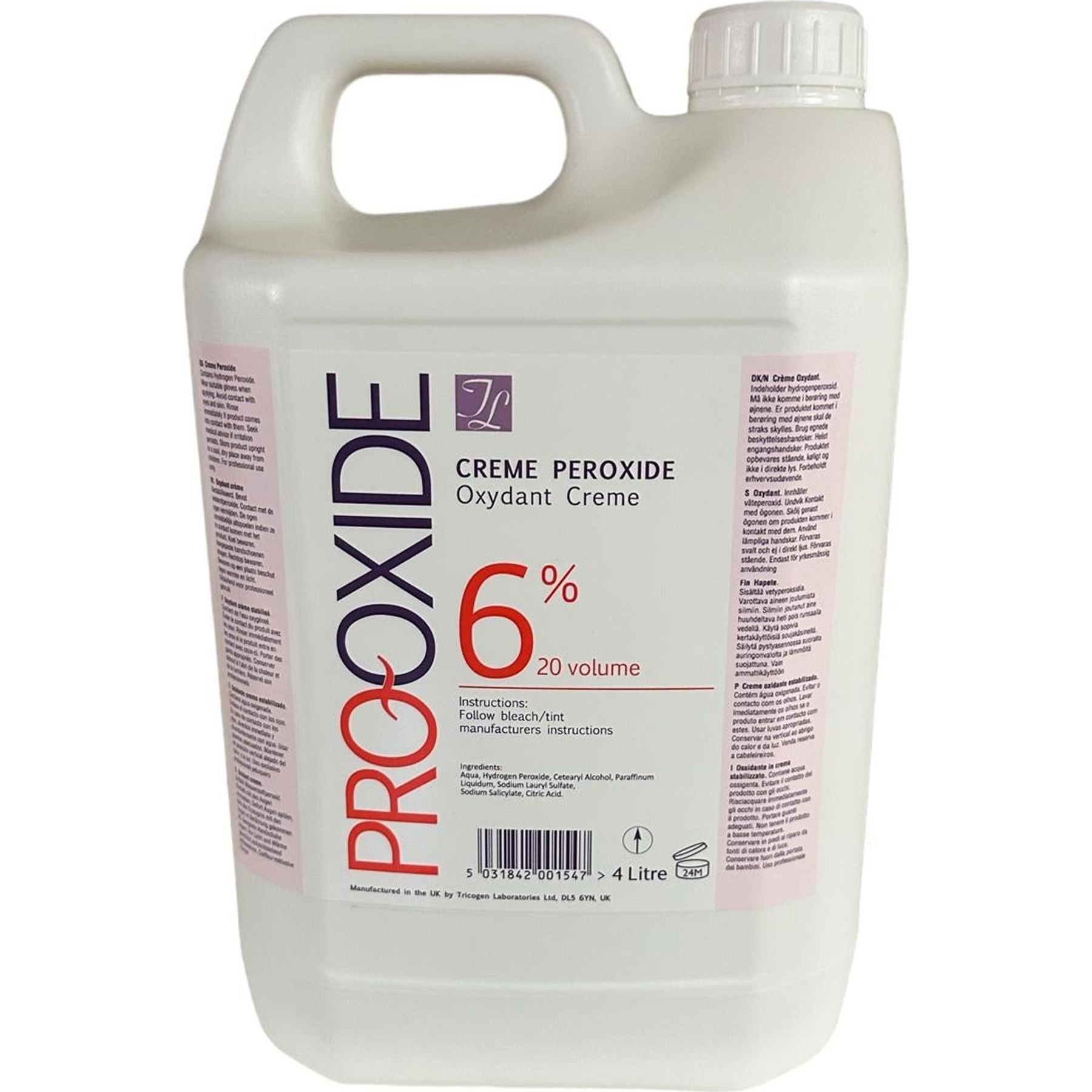 Pro-Oxide 6% Cream Developer 4L 1